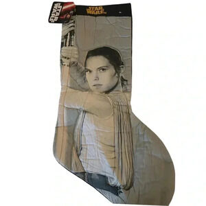 New! Disney Star Wars Rey Christmas Holiday Stocking Black & White